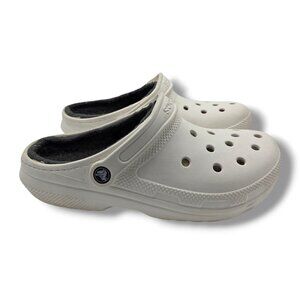 CROCS Classic Lined Clog Womens 10 Mens 8 White Slip‎ On